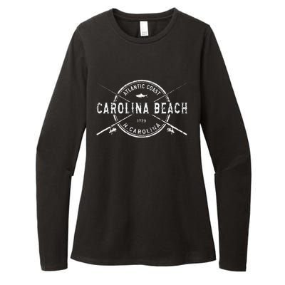 Carolina Beach NC Vintage Crossed Fishing Rods Womens CVC Long Sleeve Shirt