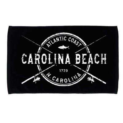 Carolina Beach NC Vintage Crossed Fishing Rods Microfiber Hand Towel