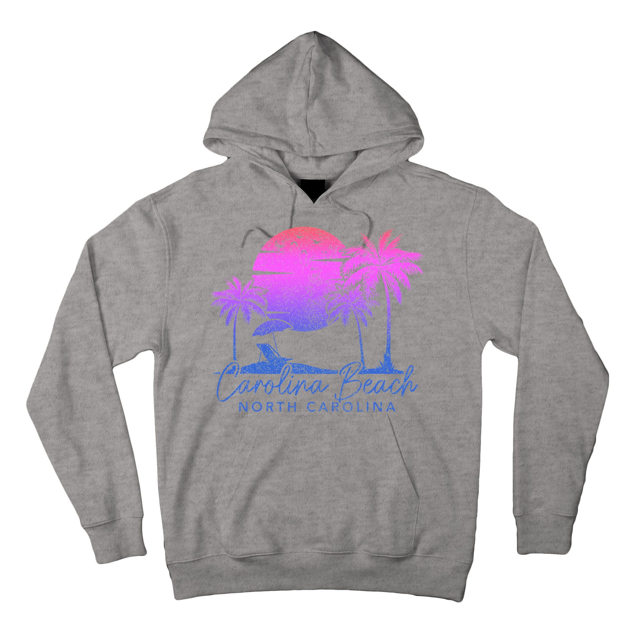 Carolina Beach North Carolina Vintage Sunset Surfer Retro Tall Hoodie