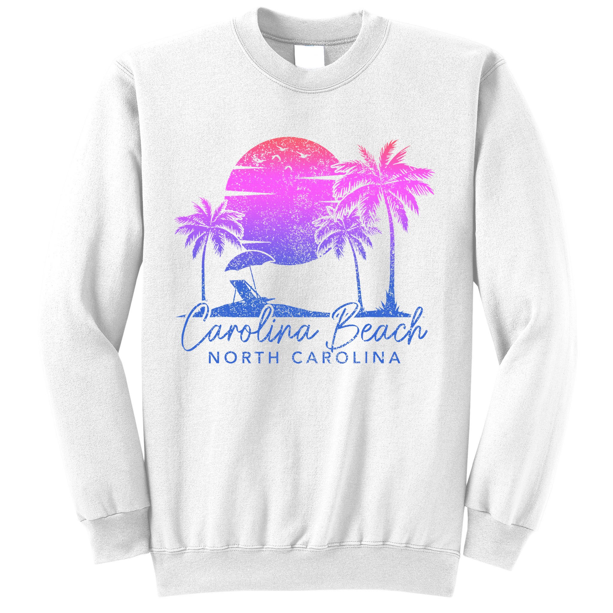 Carolina Beach North Carolina Vintage Sunset Surfer Retro Sweatshirt