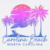 Carolina Beach North Carolina Vintage Sunset Surfer Retro Button