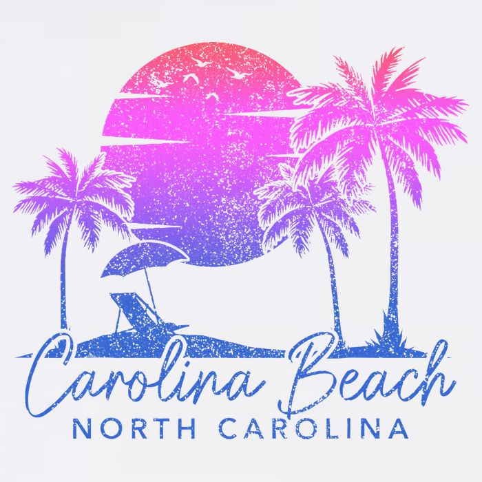 Carolina Beach North Carolina Vintage Sunset Surfer Retro Button