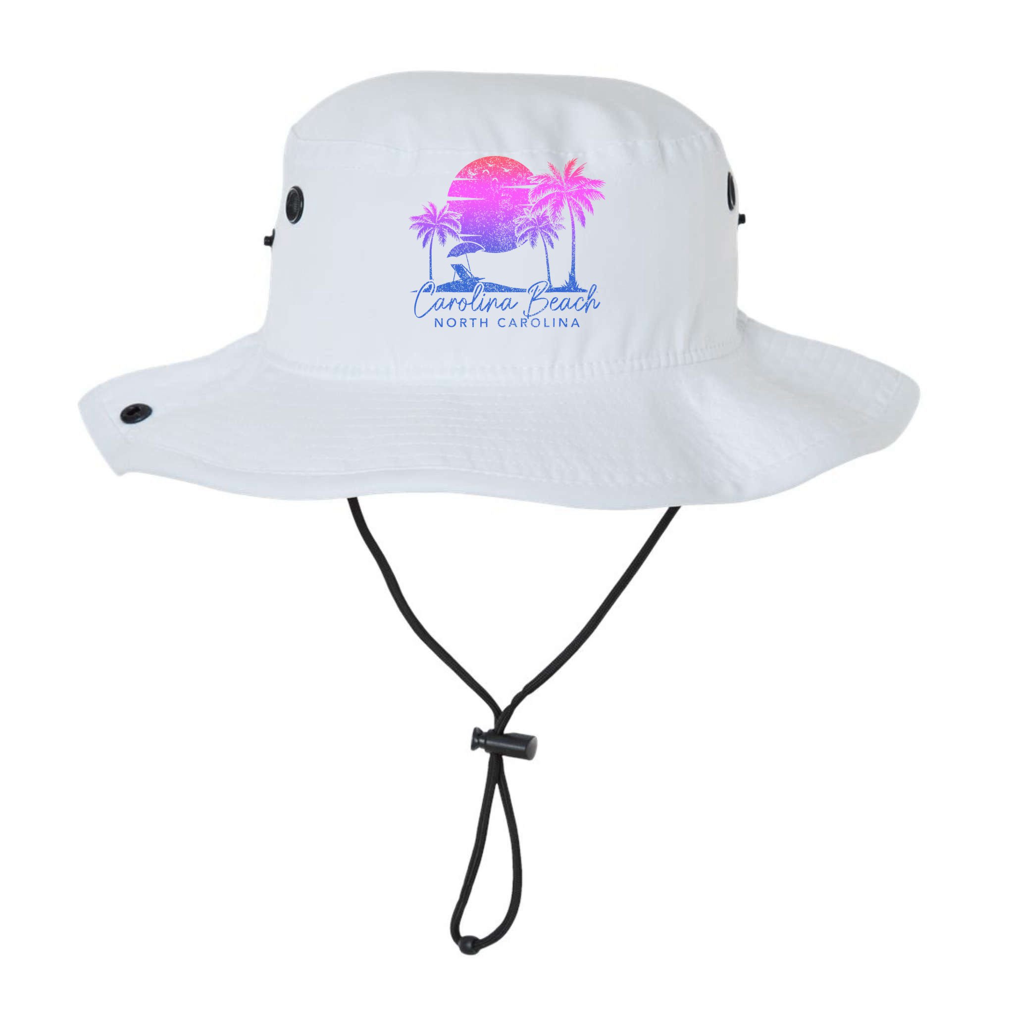 Carolina Beach North Carolina Vintage Sunset Surfer Retro Bucket Hat