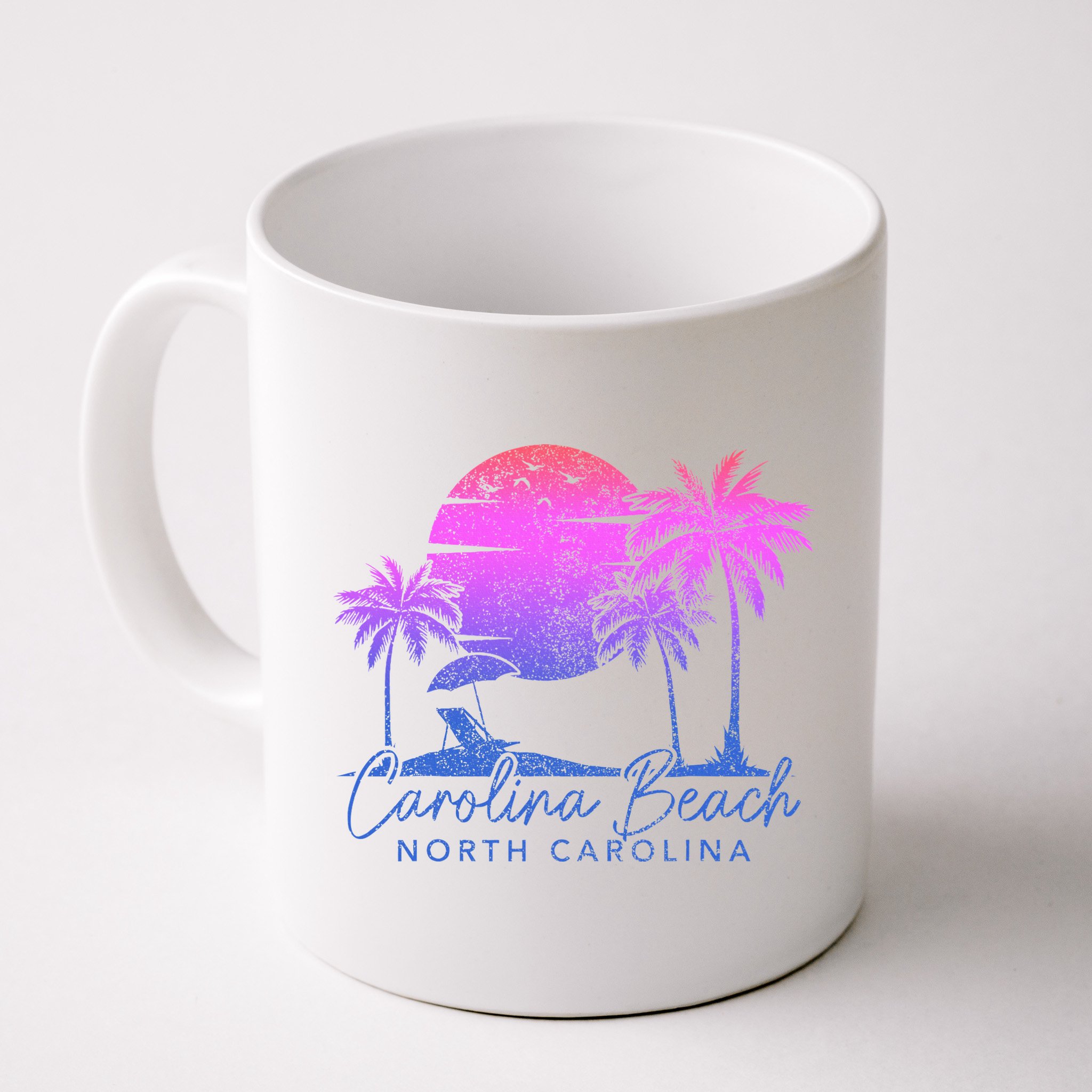 Carolina Beach North Carolina Vintage Sunset Surfer Retro Mug