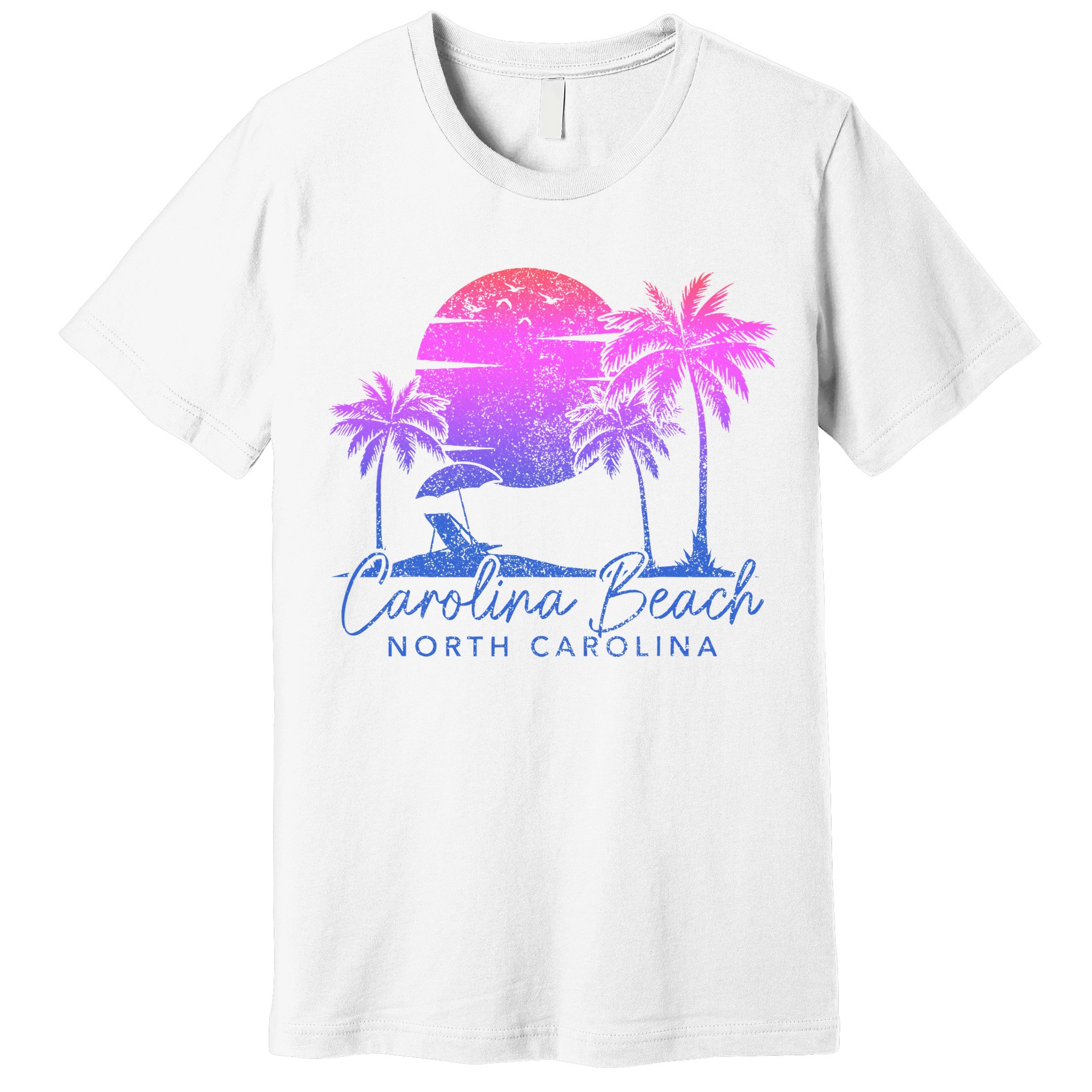 Carolina Beach North Carolina Vintage Sunset Surfer Retro Premium T-Shirt