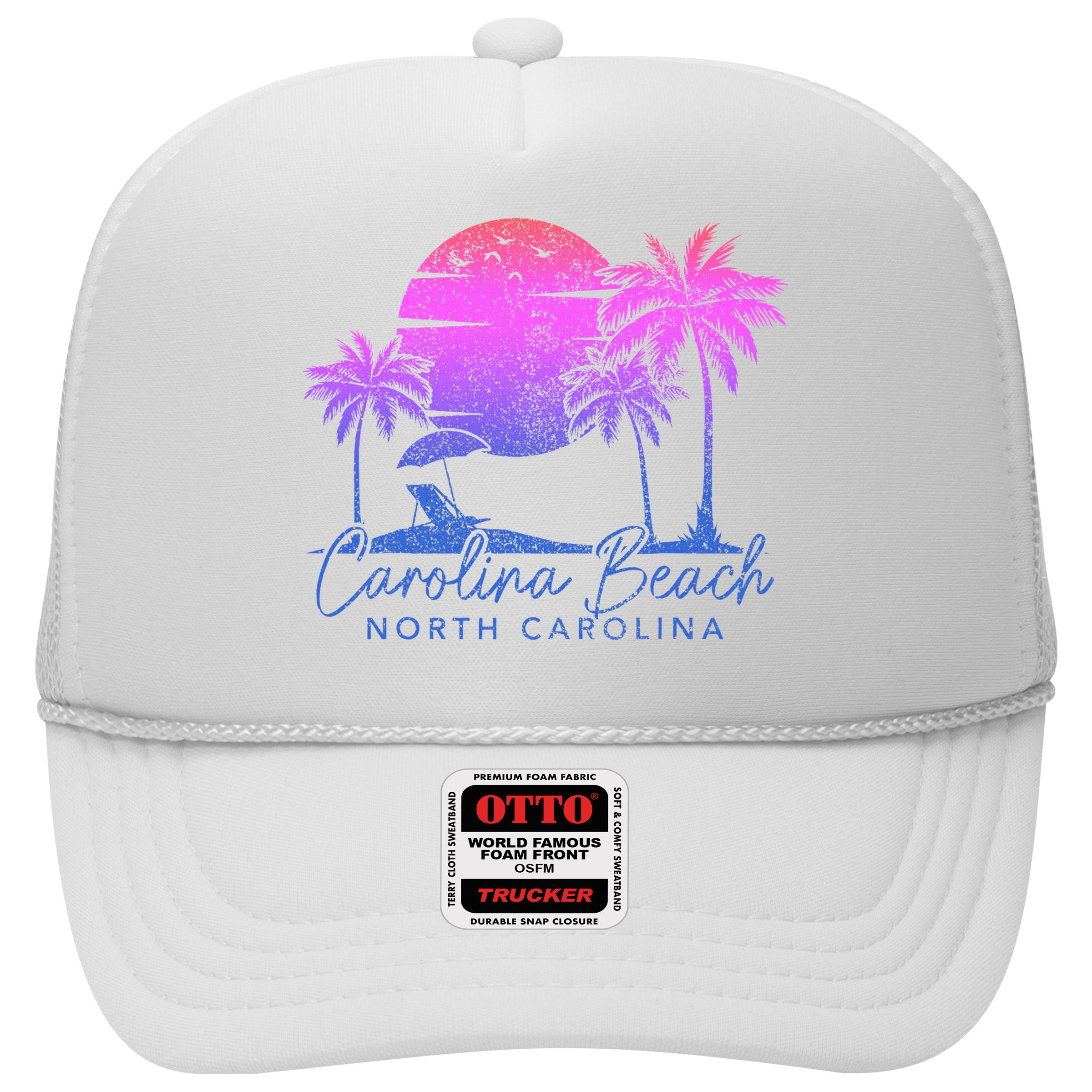 Carolina Beach North Carolina Vintage Sunset Surfer Retro Hat