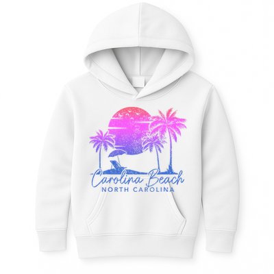 Carolina Beach North Carolina Vintage Sunset Surfer Retro Kids Hoodie