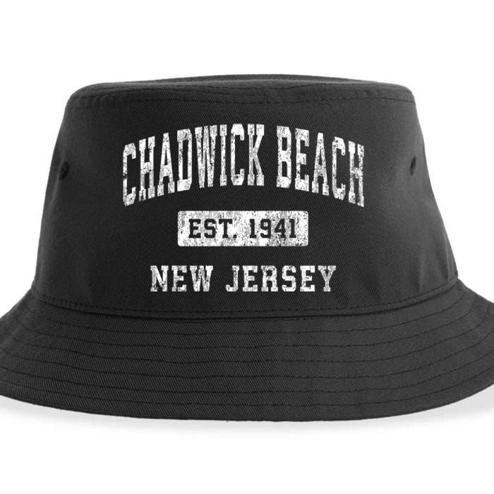 Chadwick Beach New Jersey Nj Vintage Established Sports Sustainable Bucket Hat