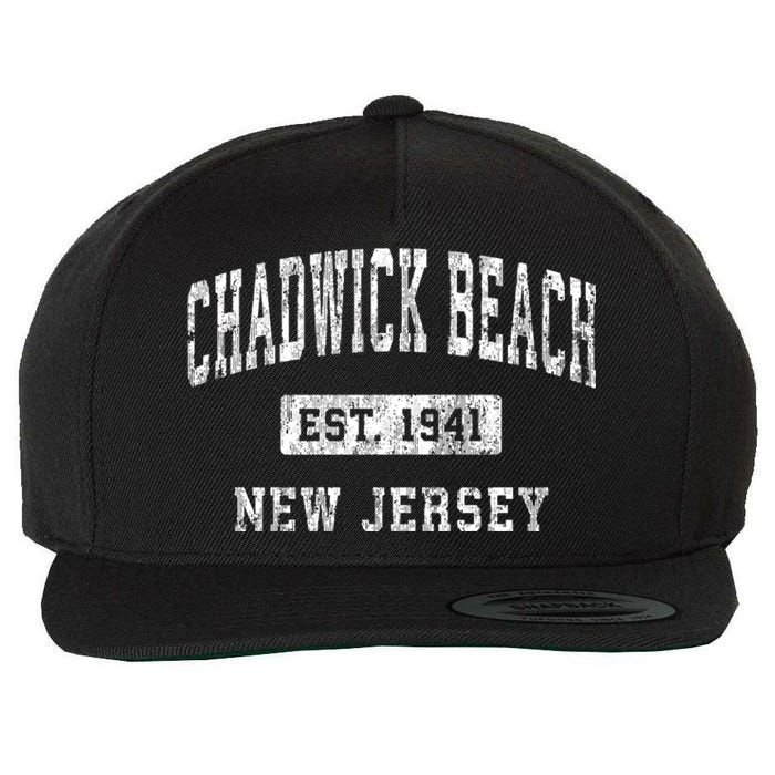 Chadwick Beach New Jersey Nj Vintage Established Sports Wool Snapback Cap