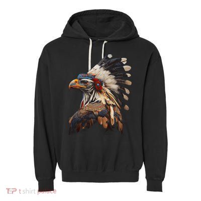 Chicken Bird Native American Indian Northwest Tribal Graphic Garment-Dyed Fleece Hoodie