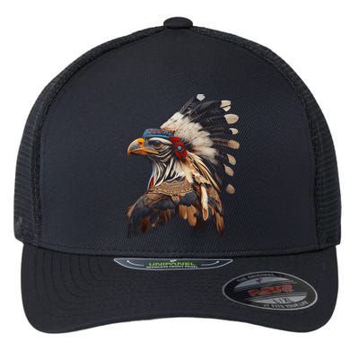Chicken Bird Native American Indian Northwest Tribal Graphic Flexfit Unipanel Trucker Cap