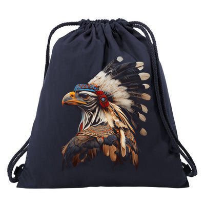 Chicken Bird Native American Indian Northwest Tribal Graphic Drawstring Bag