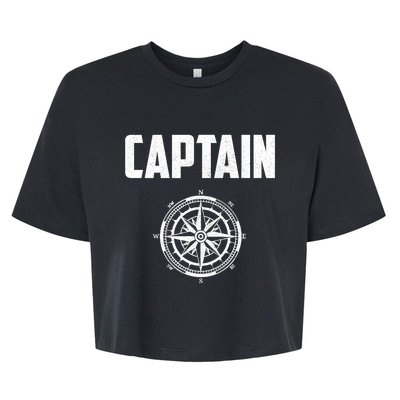 Captain Boating Nautical Gift Compass Boat Captain Bella+Canvas Jersey Crop Tee