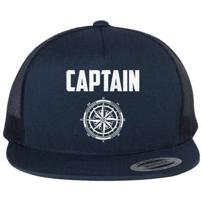 Captain Boating Nautical Gift Compass Boat Captain Flat Bill Trucker Hat