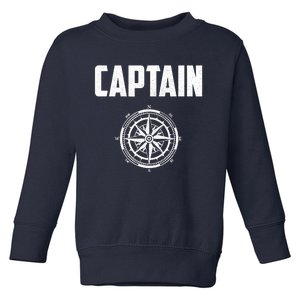 Captain Boating Nautical Gift Compass Boat Captain Toddler Sweatshirt