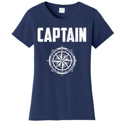 Captain Boating Nautical Gift Compass Boat Captain Women's T-Shirt