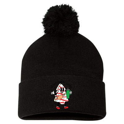 Cute Boojee Out Here Lookin Like A Snack Christmas Tree Cake Pom Pom 12in Knit Beanie