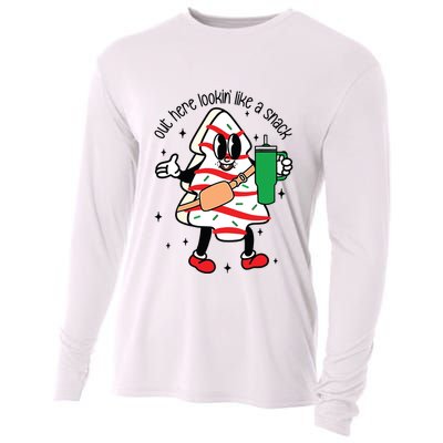 Cute Boojee Out Here Lookin Like A Snack Christmas Tree Cake Cooling Performance Long Sleeve Crew