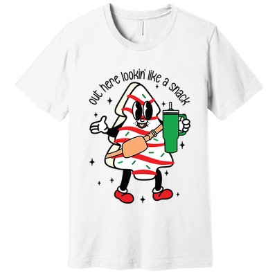 Cute Boojee Out Here Lookin Like A Snack Christmas Tree Cake Premium T-Shirt
