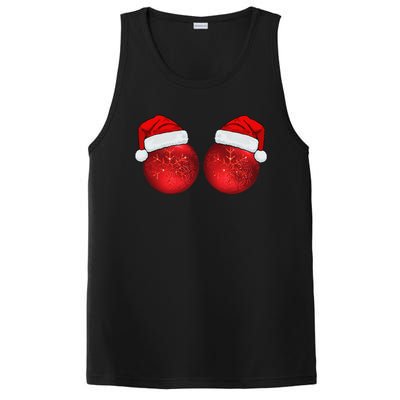 Christmas Ball Ornaments Boob Bra Funny Funnys Christmas PosiCharge Competitor Tank