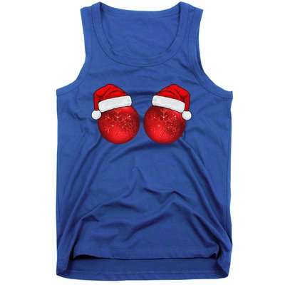 Christmas Ball Ornaments Boob Bra Funny Funnys Christmas Tank Top