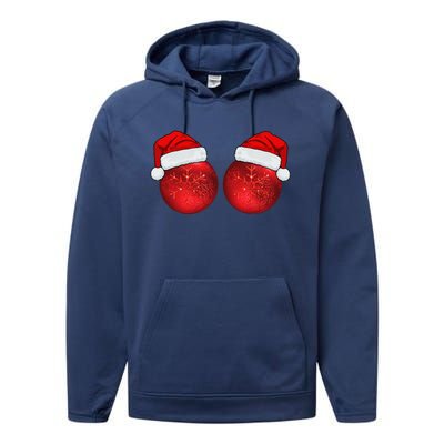 Christmas Ball Ornaments Boob Bra Funny Funnys Christmas Performance Fleece Hoodie