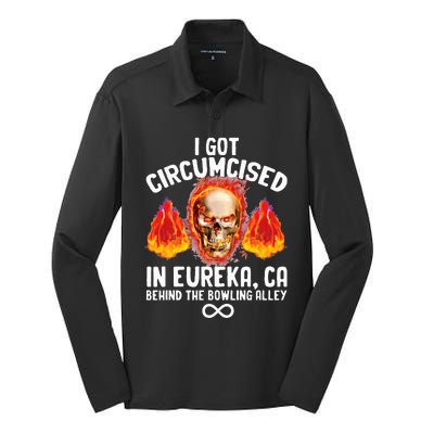 Circumcised Bowling Oddly Specific Humor Weird Silk Touch Performance Long Sleeve Polo