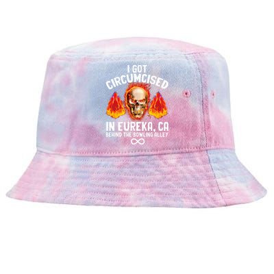 Circumcised Bowling Oddly Specific Humor Weird Tie-Dyed Bucket Hat