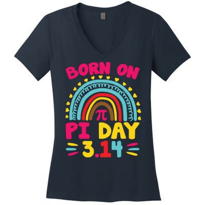 Cool Born On Pi Day Women's V-Neck T-Shirt