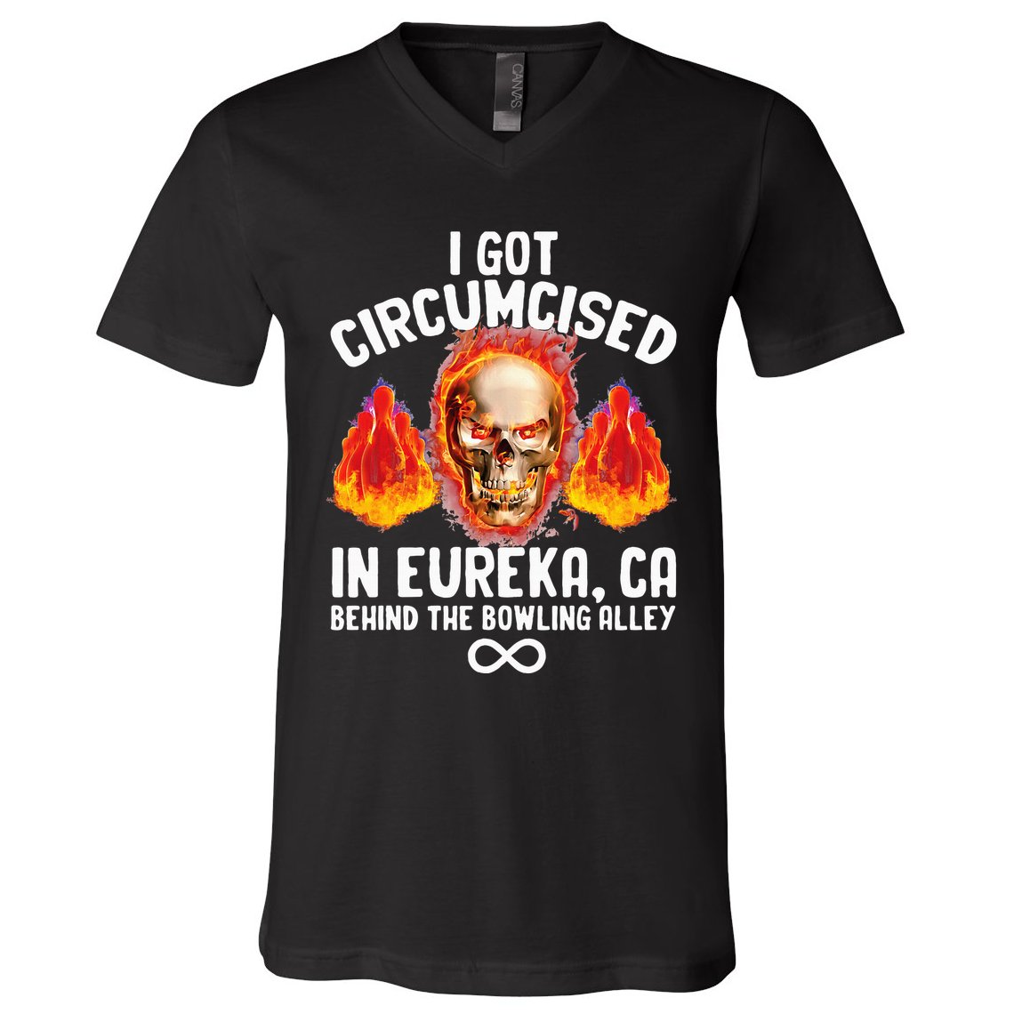 Circumcised Bowling Oddly Specific Humor Weird V-Neck T-Shirt
