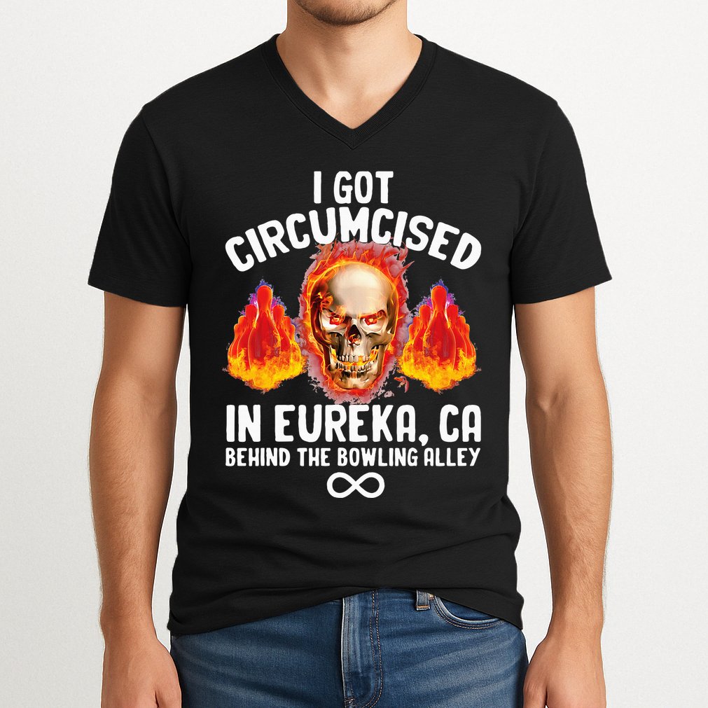 Circumcised Bowling Oddly Specific Humor Weird V-Neck T-Shirt