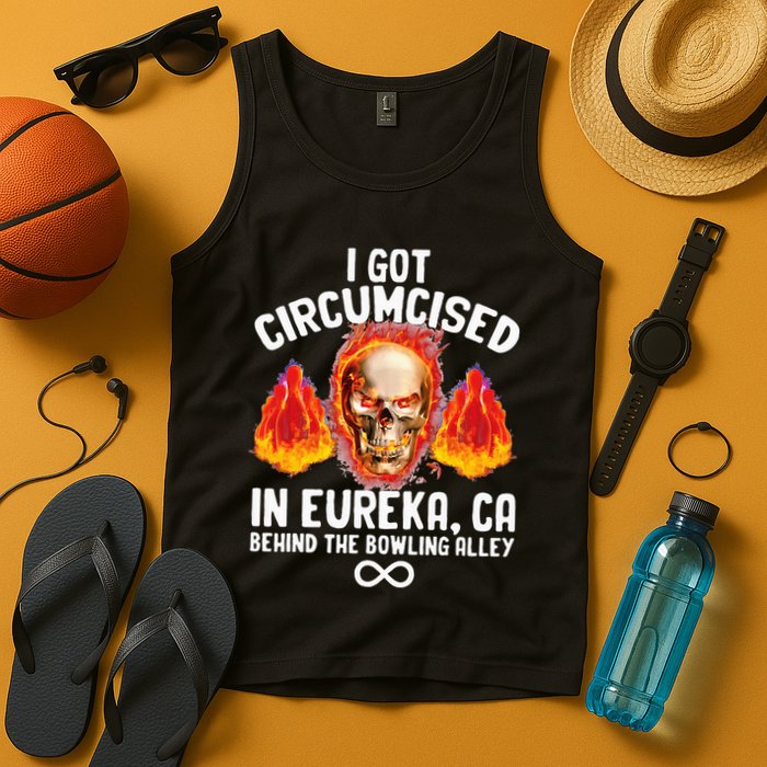 Circumcised Bowling Oddly Specific Humor Weird Tank Top