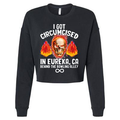 Circumcised Bowling Oddly Specific Humor Weird Cropped Pullover Crew