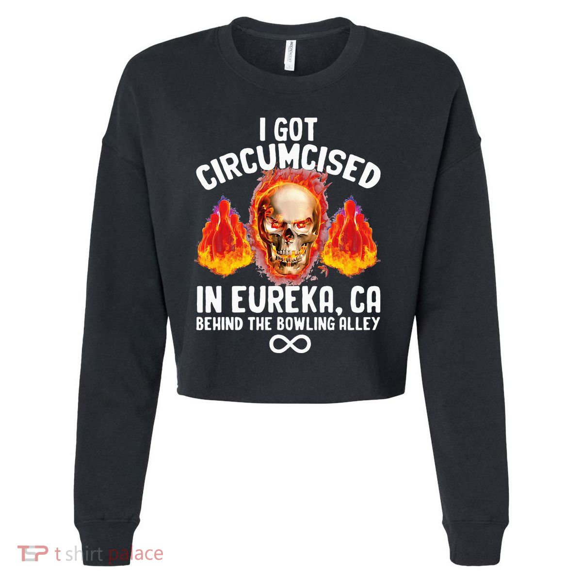 Circumcised Bowling Oddly Specific Humor Weird Cropped Pullover Crew