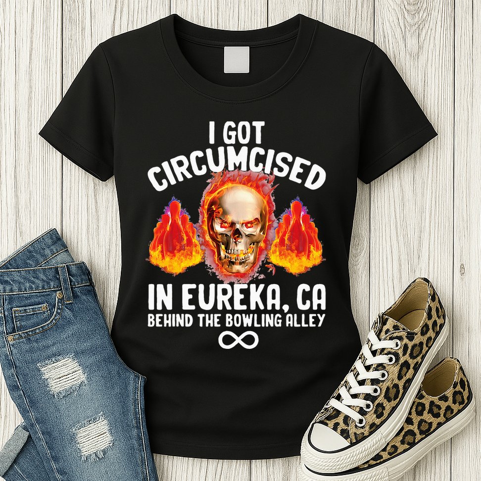 Circumcised Bowling Oddly Specific Humor Weird Womens T-Shirt
