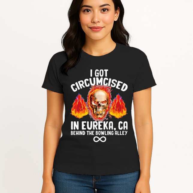 Circumcised Bowling Oddly Specific Humor Weird Womens T-Shirt