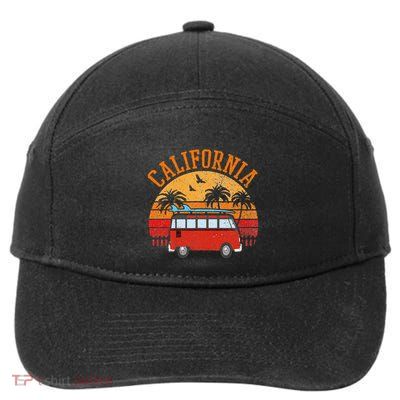 California Beach Outfit Hippie Van Surf Tee Vintage Surfer 7-Panel Snapback Hat