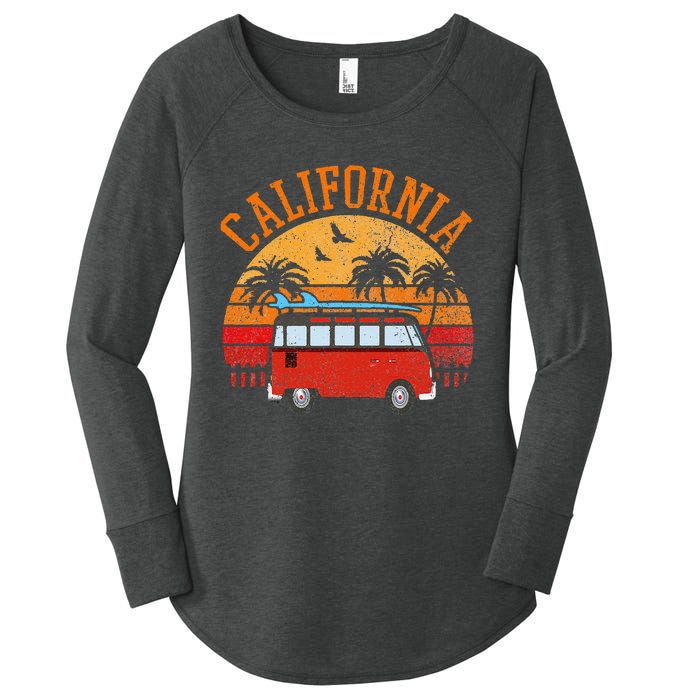 California Beach Outfit Hippie Van Surf Tee Vintage Surfer Women's Perfect Tri Tunic Long Sleeve Shirt