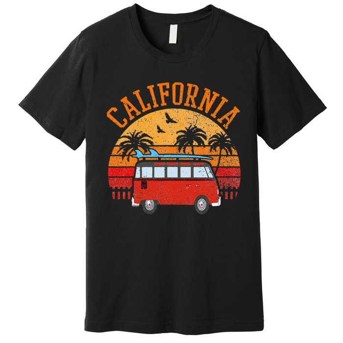 California Beach Outfit Hippie Van Surf Tee Vintage Surfer Premium T-Shirt