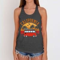 California Beach Outfit Hippie Van Surf Tee Vintage Surfer Women's Knotted Racerback Tank