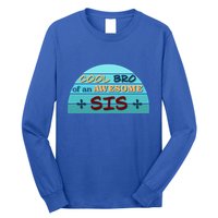 Cool Bro Of An Awesome Sis Gift Funny Text Graphic For Brother Gift Long Sleeve Shirt