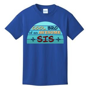 Cool Bro Of An Awesome Sis Gift Funny Text Graphic For Brother Gift Kids T-Shirt