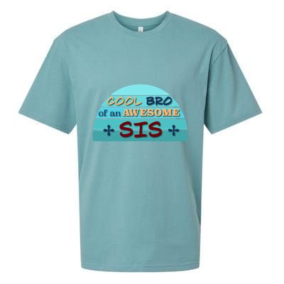 Cool Bro Of An Awesome Sis Gift Funny Text Graphic For Brother Gift Sueded Cloud Jersey T-Shirt