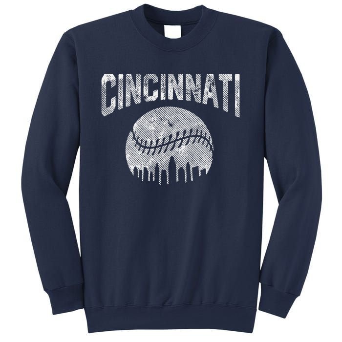 Cincinnati Baseball Ohio Skyline City Vintage Style Sweatshirt