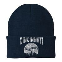 Cincinnati Baseball Ohio Skyline City Vintage Style Knit Cap Winter Beanie