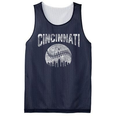 Cincinnati Baseball Ohio Skyline City Vintage Style Mesh Reversible Basketball Jersey Tank