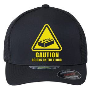 Caution Bricks On Floor Building Blocks Master Builder Flexfit Unipanel Trucker Cap