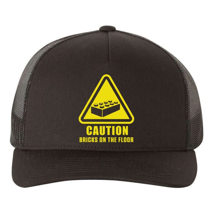 Caution Bricks On Floor Building Blocks Master Builder Yupoong Adult 5-Panel Trucker Hat