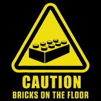 Caution Bricks On Floor Building Blocks Master Builder 16 in Basic Backpack