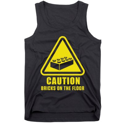 Caution Bricks On Floor Building Blocks Master Builder Tank Top